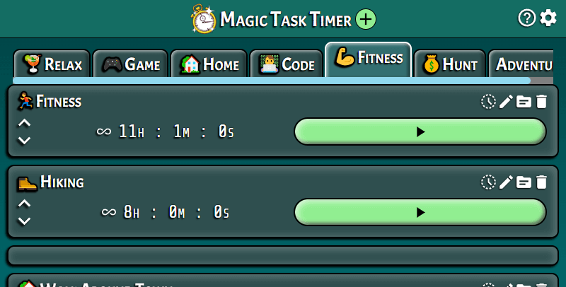 Screenshot of the web application Magic Task Timer, which was created by software engineer Adam Morsa.